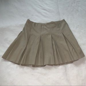 Khaki pleated skirt